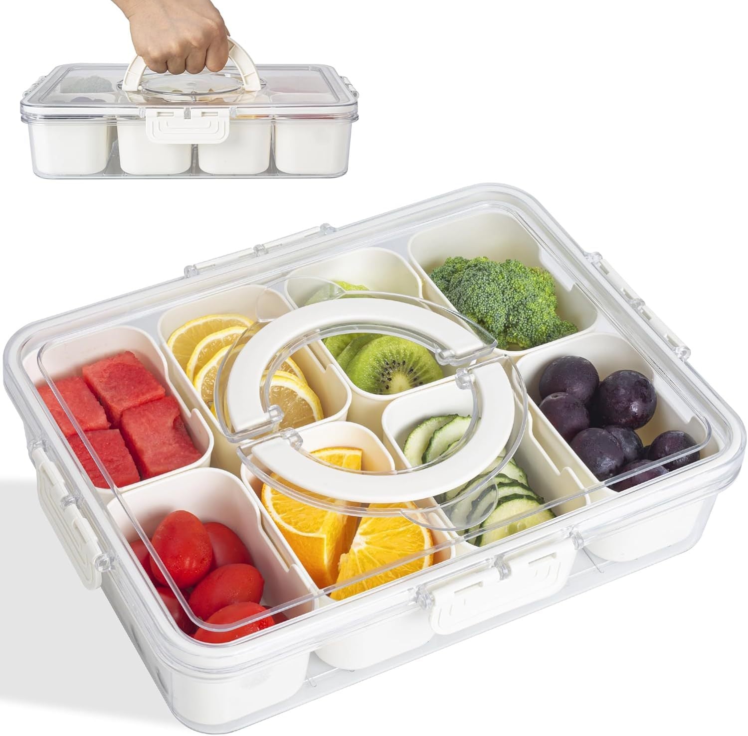 Snack box with compartments – Leak-proof lunch box | Perfect for children, the office, university, and outdoor use