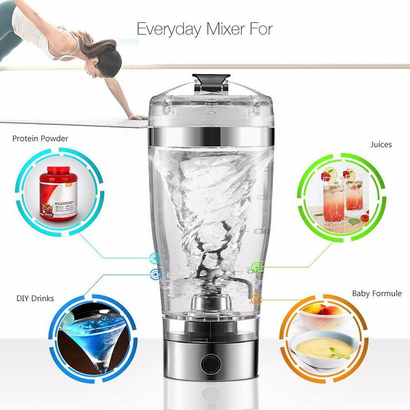Electric shaker 450 and 600 ml – USB rechargeable, compact, and powerful. Perfect for protein shakes, smoothies, university, office, fitness, and outdoor use.