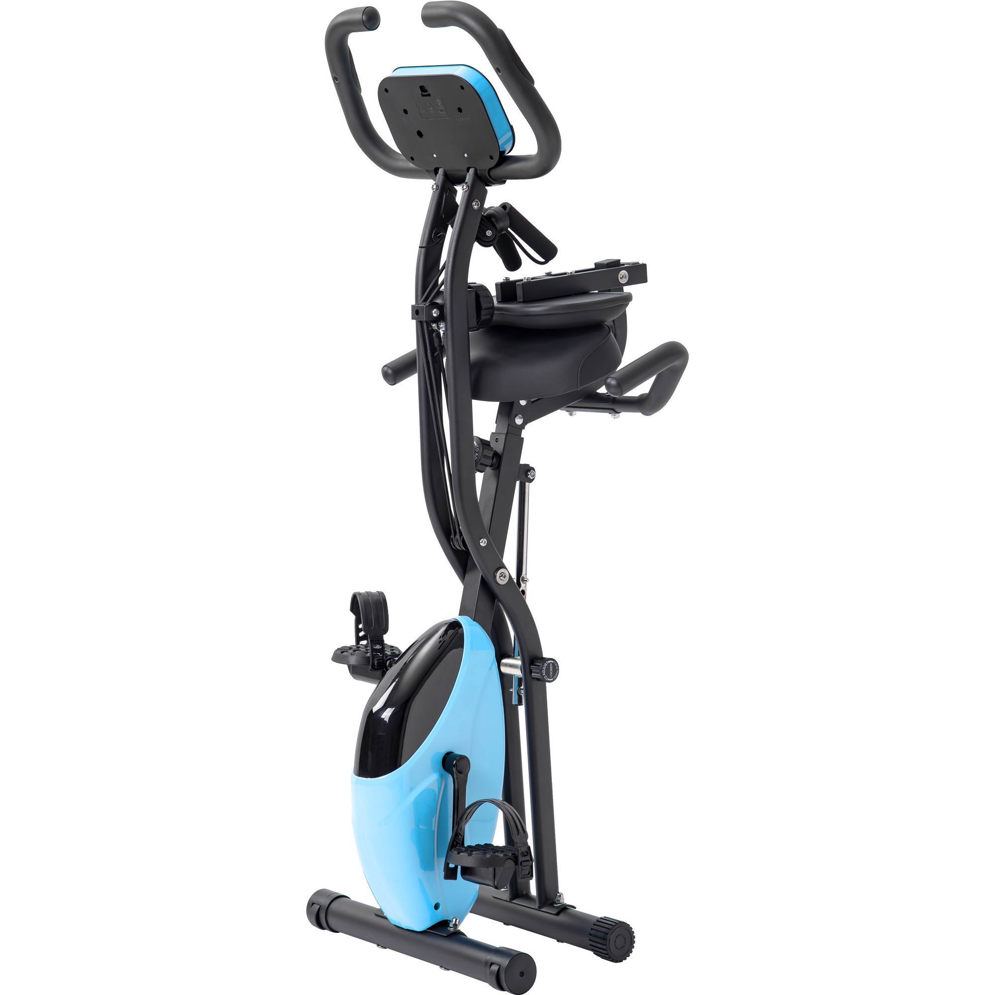 Folding Exercise Bike Fitness Upright And Recumbent X-Bike With 10-Level Resistance